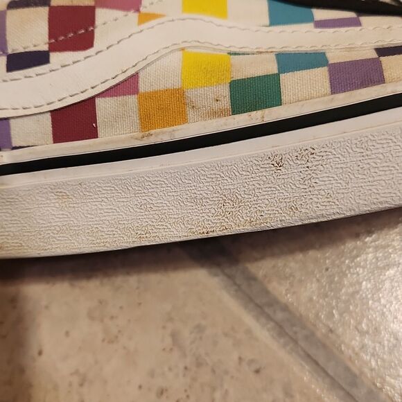 Vans Women's Rainbow Colors Checkered Skater Shoes Size 7 - Picture 10 of 10